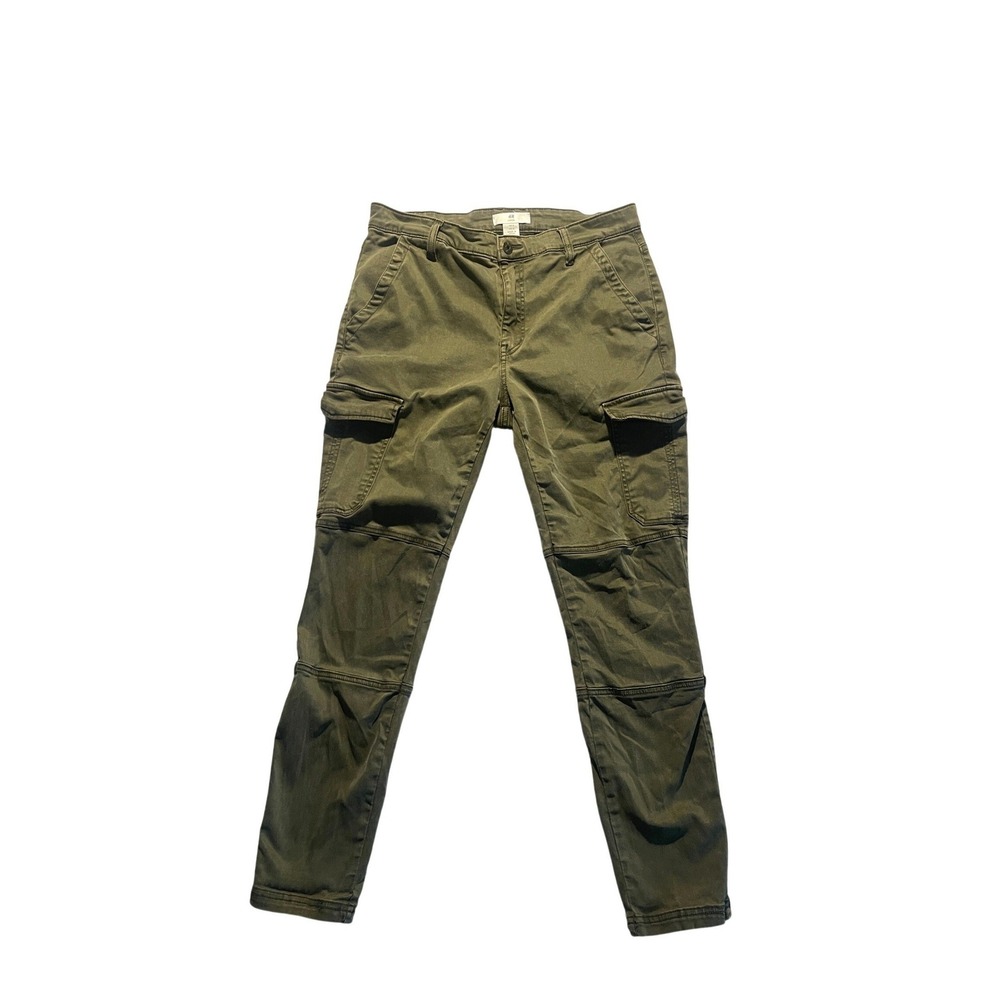 Khaki Green Cargo Pants Utility Slim Fit Lyocell Blend Size 8 by H&M